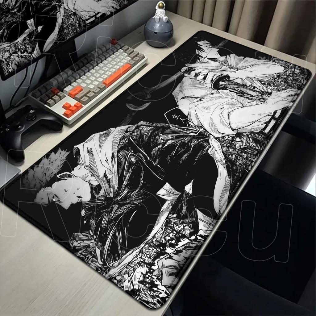 HD 60x30CM Black Anime Jujutsu Kaisen XXL Mouse Pad Gojo Satoru Mouse Pads Computer Gaming Peripheral PC Accessories Desk Mat