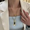 2024 Trendy Double Layer Titanium Steel Necklace: European & American Design for Autumn/Winter