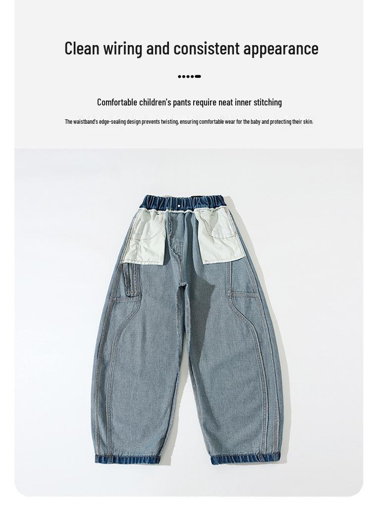 Boys' Spring & Autumn Straight Leg Cargo Jeans - Trendy Cool Style for 2026