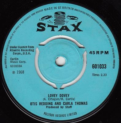 7inch Plaat OTIS REDDING, CARLA THOMAS - Lovey Dovey / New Year's Resolution 601033 Stax 1968 UK Soul/Funk Gebruikt