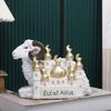 1pc, Adorable Ramadan Lamb Decoration - Unique Resin Desktop Figurine with Creative Design, Durable Construction, and Compact Si