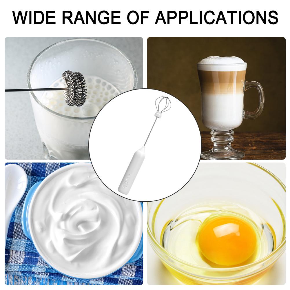Wireless Egg Beater USB Charging Portable Milk Frother 400mAh Handheld Foam Maker Coffee Whisk Mixer Household Baking Tool