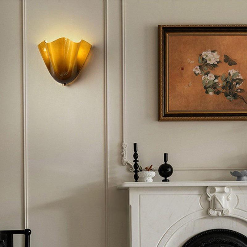 Seashell Art Glass Wall Lamp: Retro Corridor and Bedside Light