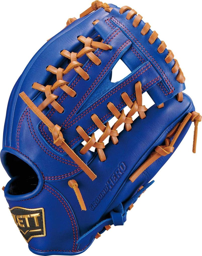 ZETT Youth Baseball Ground Royal Blue x Oak Brown Size BJG762650 Glove, Hero, All-Around, Left-Handed Throw, (2536), L,