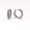 Natürliche helle Farbe Amethyst rund 4,0 mm Ohrringe echte Edelsteine ​​925 Sterling Silber Modedesign Frauen edlen Schmuck