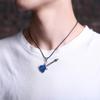 Stainless Steel Guitar Pendant Necklace For Men Women Retro Punk Rope Chain Musical Instrument Choker Party Jewelry Gift