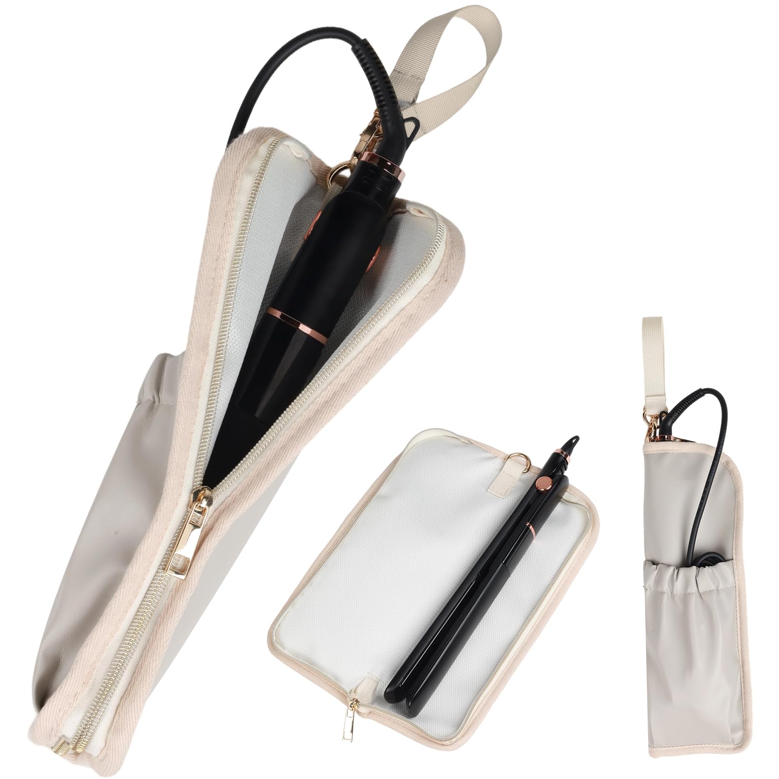 

Hair Iron Storage Hanging Type Latest Stores Irons Hot Up to Full PU Thick Straightening Iron Case with Detachable Home Easy to Cute J.K.T Case, сірий колір