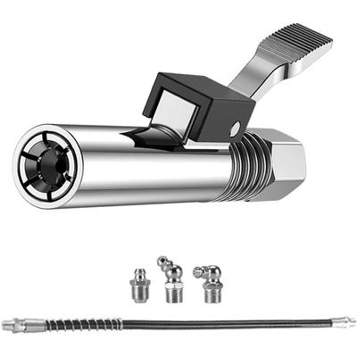 Grease Gun Coupling G Coupler for Mouthpiece Quick Coupling High Pressure Nipple with 30 Cm/ 60cm Hose Compatible with Grease Gun M6/M8/M10/M12/M14