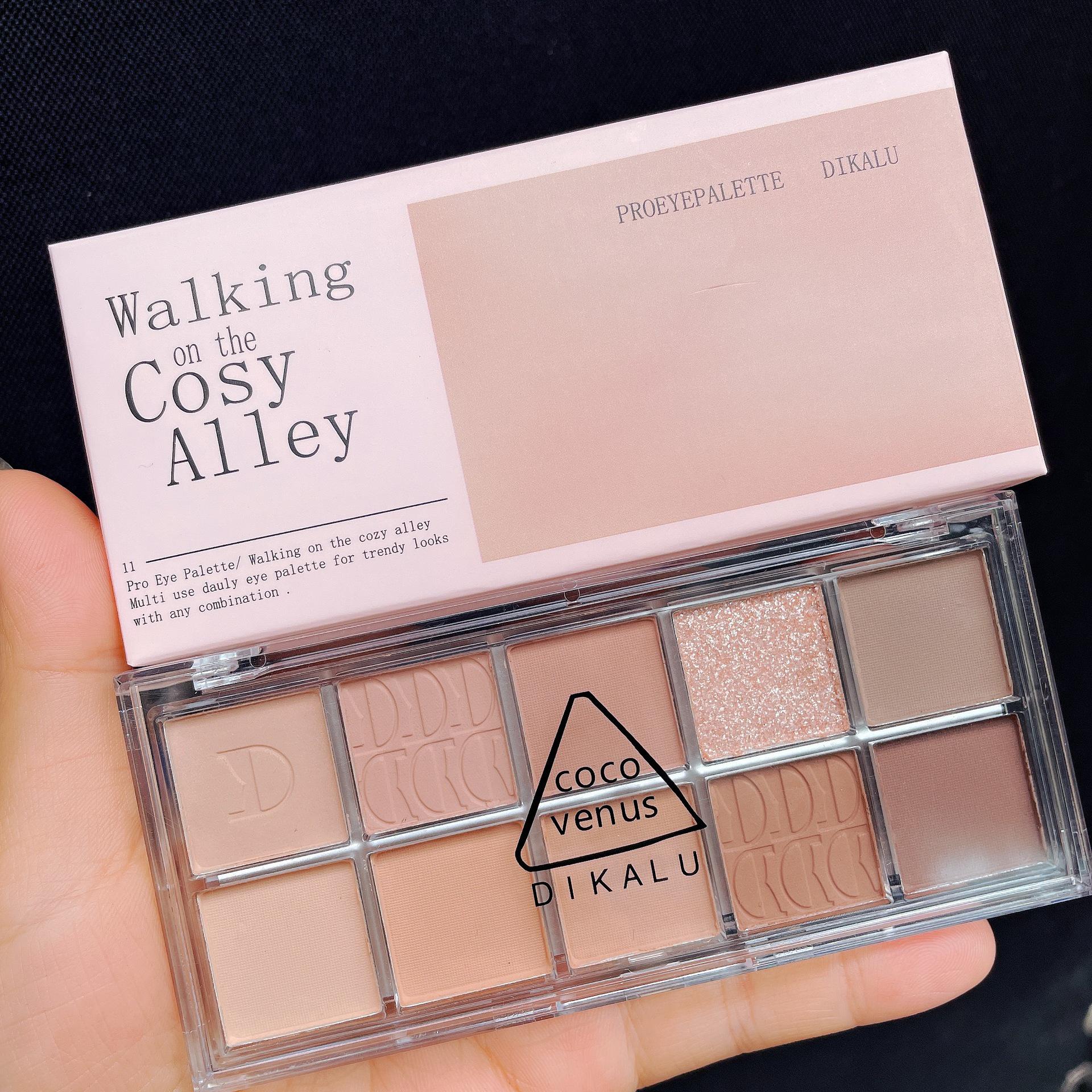 

DIKALU Ten-Color Eyeshadow Palette - Shimmer & Matte Fairy Purple, Milk Tea, Earth Tone, Waterproof & Sweatproof