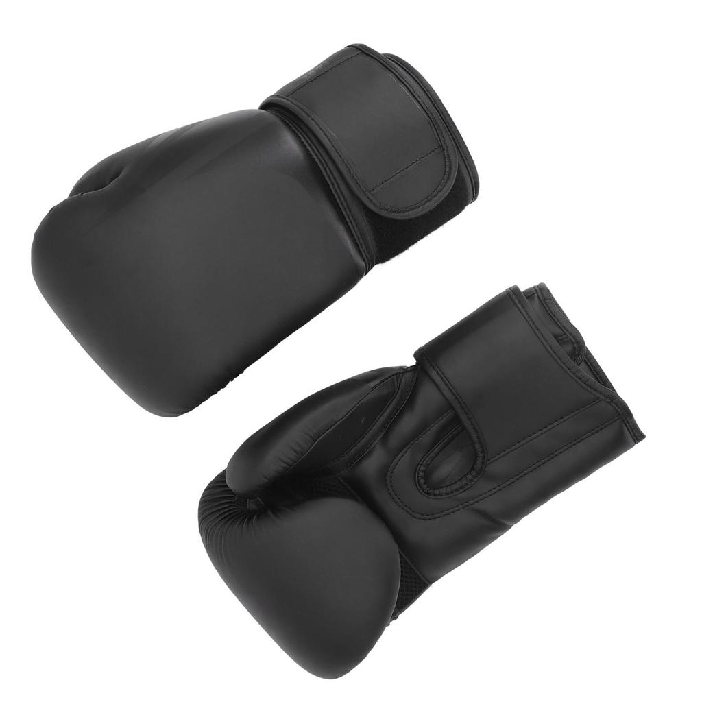 Boxing Gloves Frosted Black 12oz PU Adjustable Breathable Ergonomic Punching Bag Gloves for Training Workout