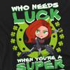 Black Widow Unisex Erwachsenen St. Patrick's Day Glücklicher Superheld St. Patrick's Day T-Shirt