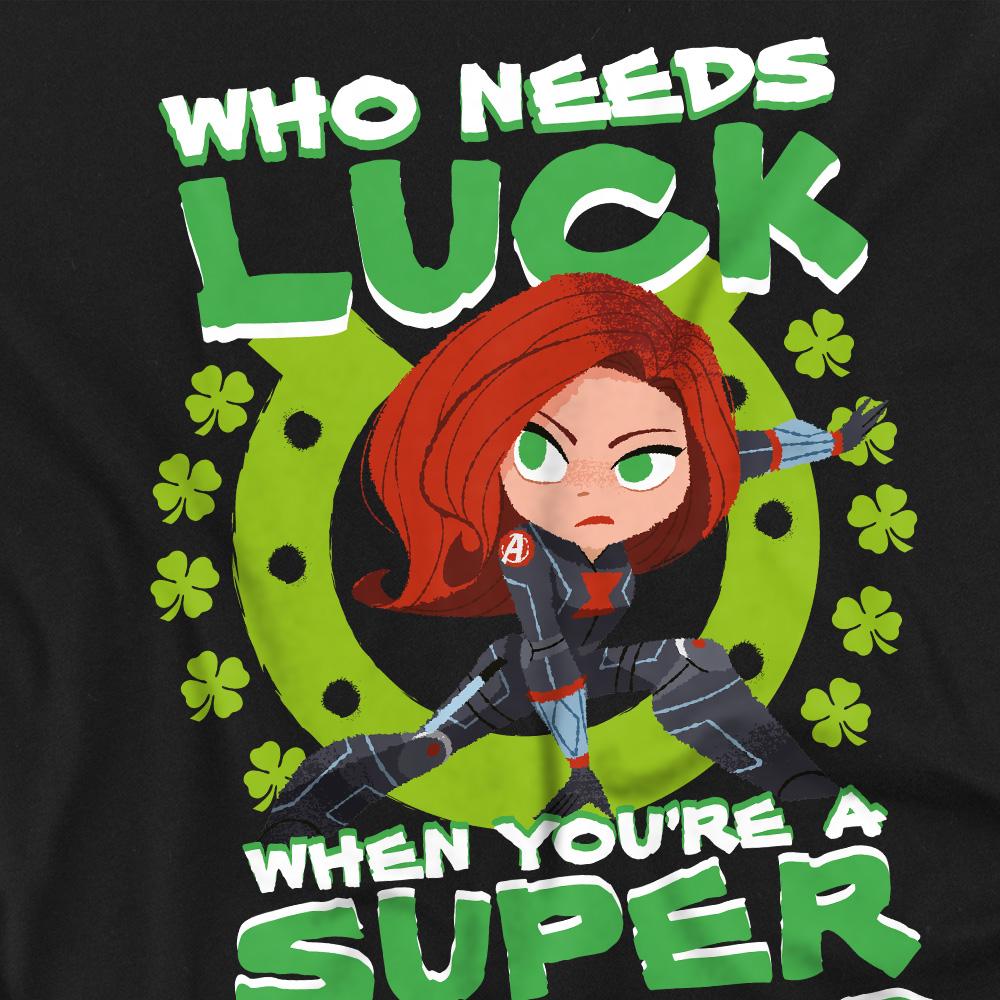 Black Widow Unisex Adult St Patrick´s Day Lucky Superhero St Patricks Day T-Shirt