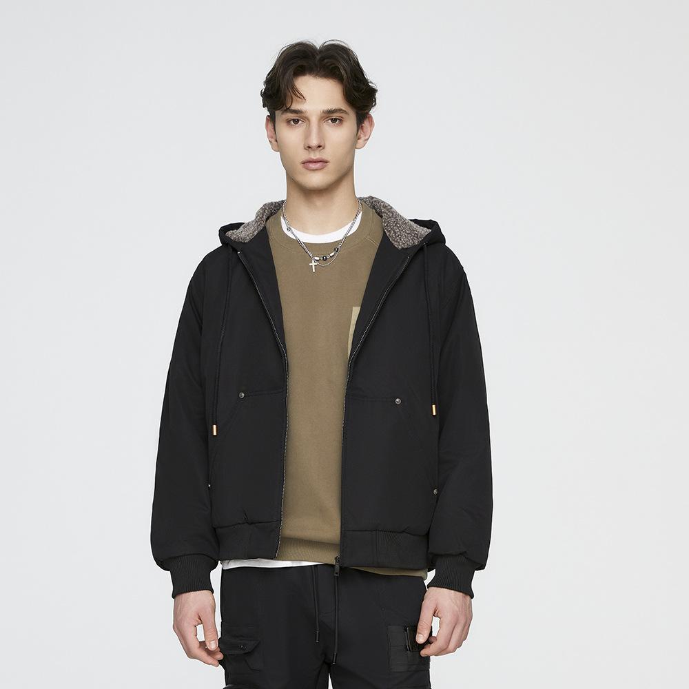 New Winter Style Men's Thickened Hooded Cardigan Sweater Personality Simple Loose Jacket Fashionable Casual