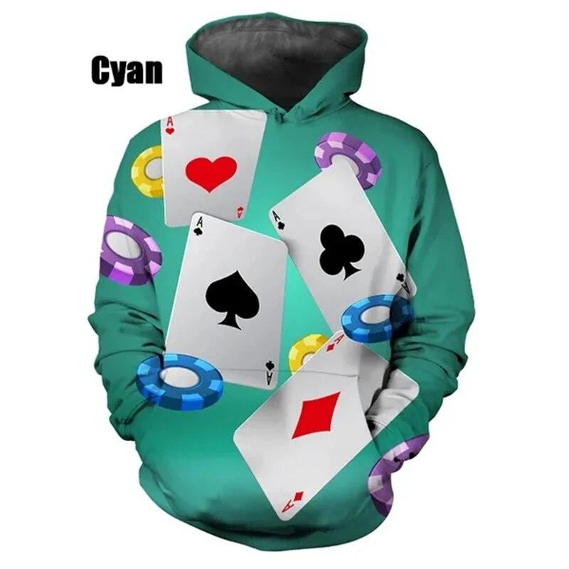 Fashion 3D Poker Hoodie Sweatshirts Men Women Clothing Tops Casual Long Sleeve Pullover Print Streetwear Hoodies