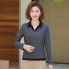 Women's 2025 Slimming Long-Sleeve T-Shirt with Lapel - Versatile Spring/Autumn Top