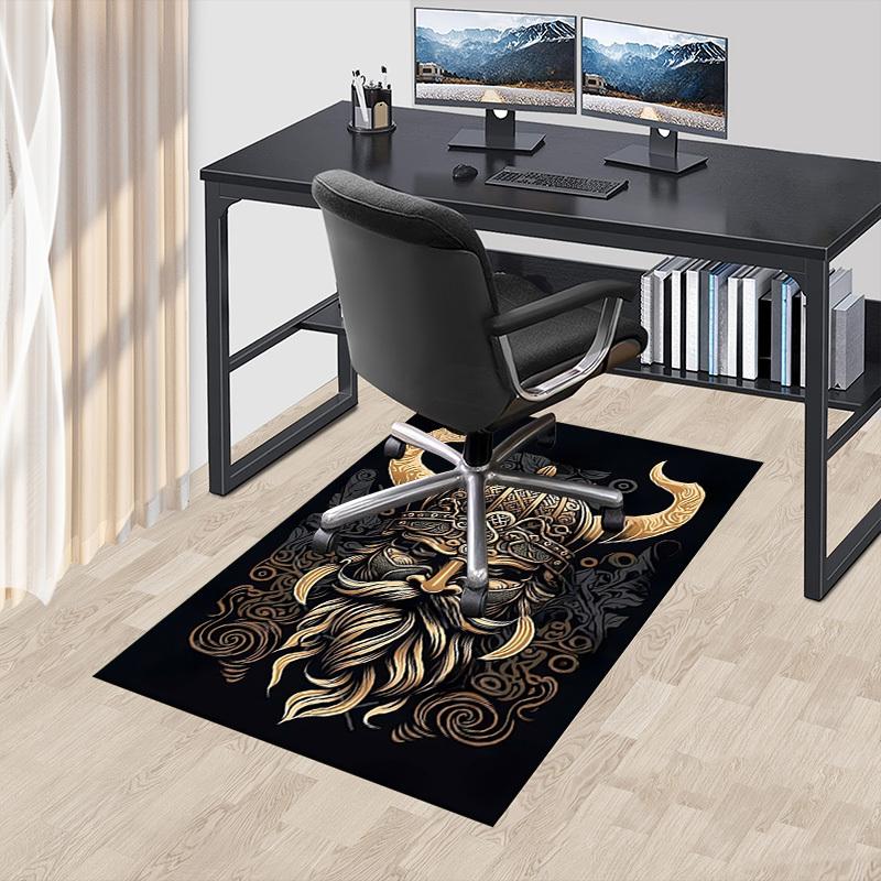 1pc Viking Helmet Carpet Anti Slip Polyester Floor Mat for office,Bedroom