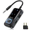 SONRU Airfly Bluetooth Airplane Bluetooth Aux Bluetooth Adapter with LED Double Connection Receiver Aux Audio Adapter with RCA Cable for and Gym Use