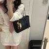 Summer new large-capacity tote bag versatile shoulder underarm bag solid color simple commuter handbag women's bag