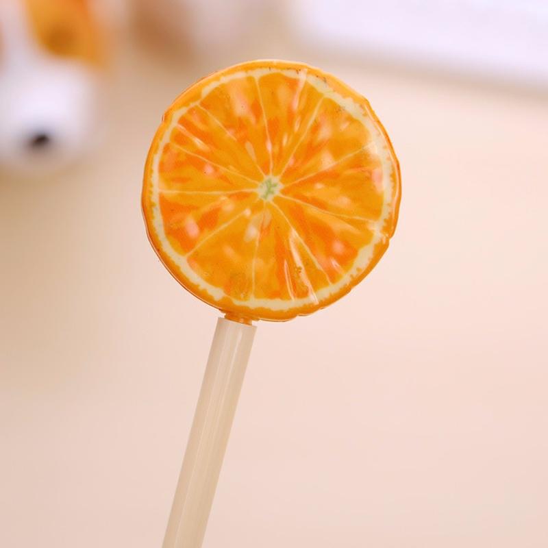 Meyveli Lolipop Şeklinde Yazı için Jel Kalemler Kawaii Karpuz Siyah Mürekkepli Kalem Sevimli Kırtasiye Ofis