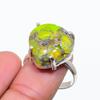 Copper Green Turquoise Gemstone 925 Sterling Silver Jewelry Ring Size Adj. GK-6082