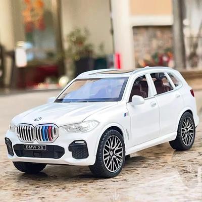 Nové 1:Model auta z lehké slitiny BMW X5 v měřítku 32 Tlakově litá hračka Zvuk světla SUV 6 dveří Otevíratelné miniaturní vozidlo Dětská kolekce Dárkové ozdoby