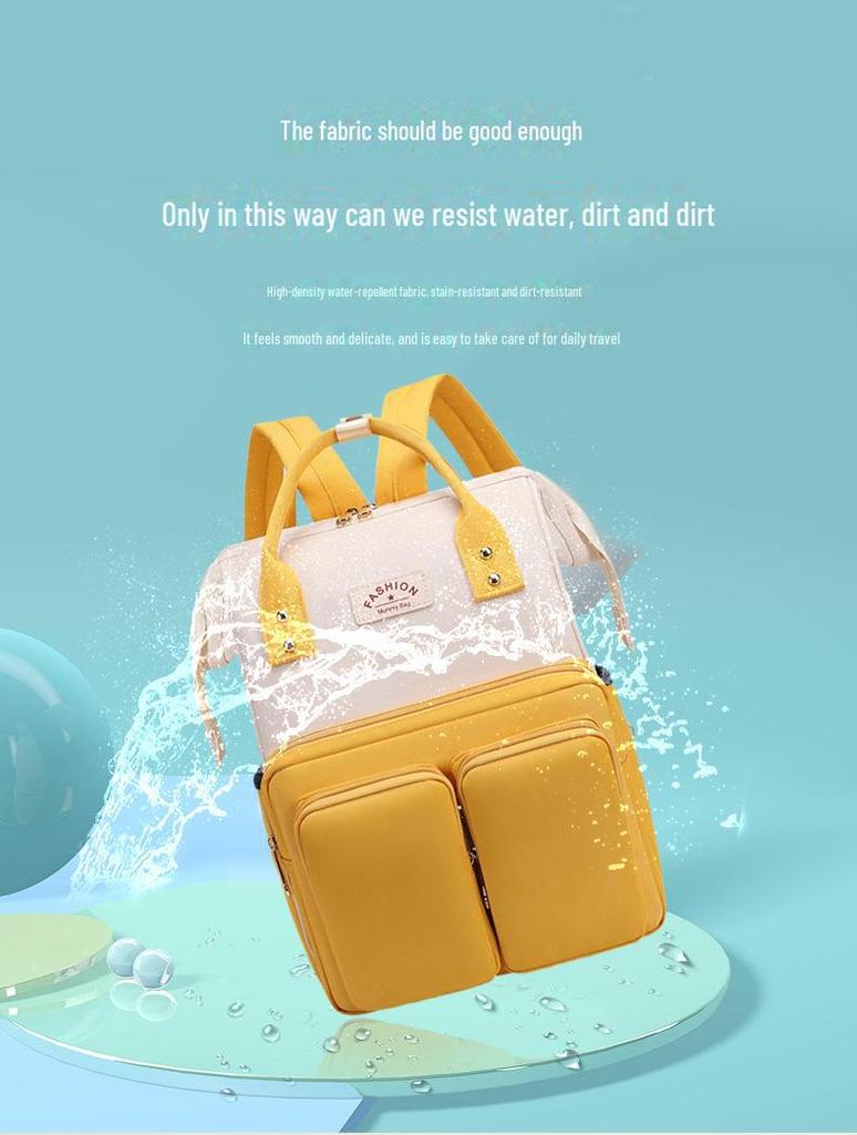 Stylish Multifunctional Mommy Backpack: Handheld & Shoulder Maternity Bag for Convenient Baby Outings