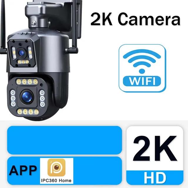 

16МП 8K IP 20X Зум Зовнішня Бездротова Камера Безпеки 4K Чотири Об єктиви PTZ Камера Розумний Дім CCTV Wifi Камери Спостереження 2K Camera No Card