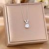 Women's Silver Titanium Steel Necklace with Micro-Inlaid Zircon - Elegant, Durable Clavicle Chain Jewelry