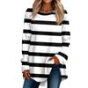Women's Casual  Plus Size Long Sleeved Round  Printed T-shirt Top Pullover