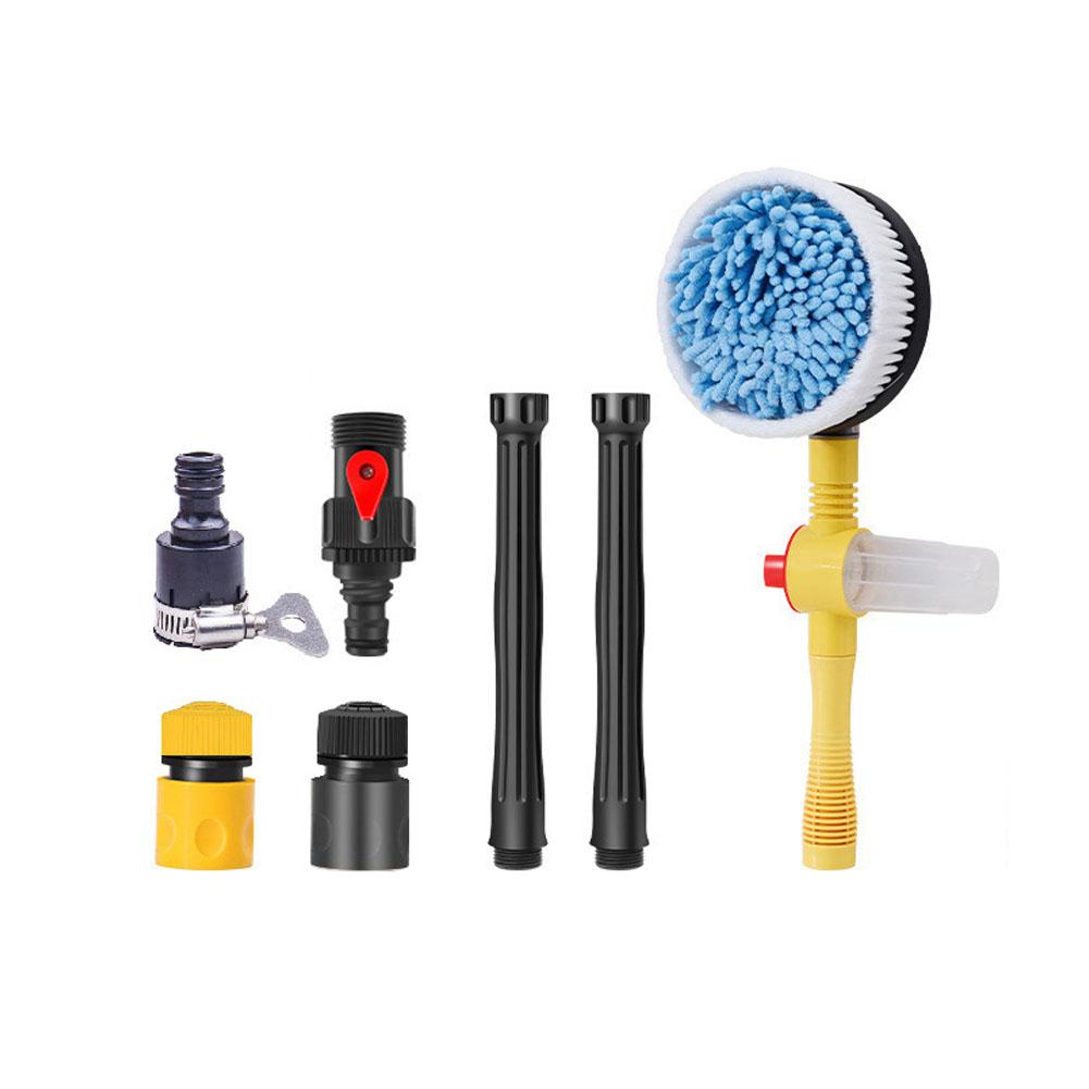 Auto Rotating Car Wash Brush Kit With Long Handle Pressure Washer Mop For Cars/RV/Truck/Yard/Garden Mop Cleaning