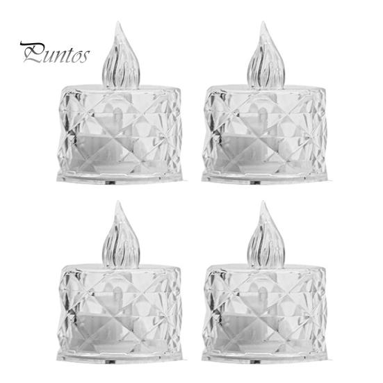 

4 шт. хрустальные беспламенные свечи светодиодные чайные свечи на батарейках мерцающие поддельные свечи для свадеб домашнего декора S