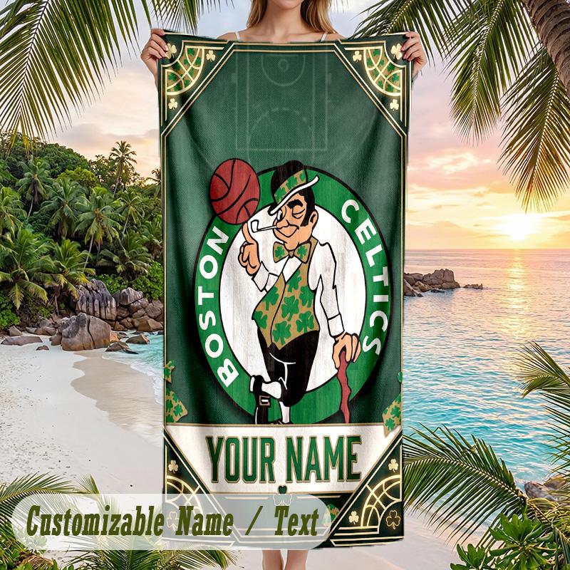 Beach Towel Celtic FC Print Custom Name Text Soft Towel for Swimming Pool