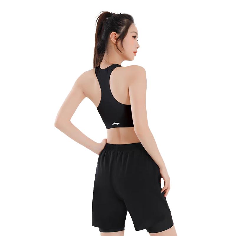 Li-Ning Quick-Drying Breathable Cool Ice Silk Thin Versatile Comfortable Anti-Exposure Double-Layer Sports Shorts Women Shorts APST615-1