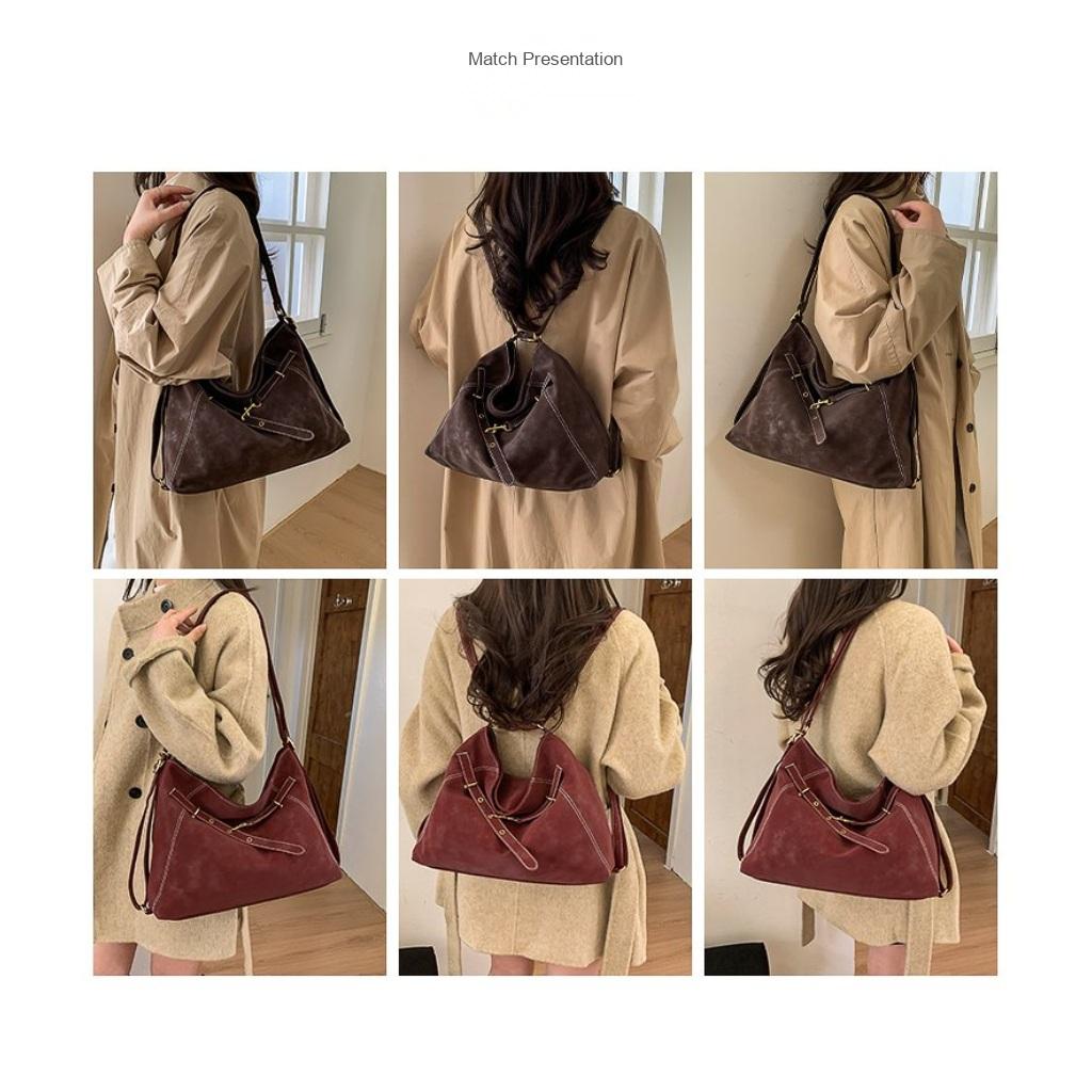 Shoulder Bag Women PU Large Capacity Adjustable Strap Daily Commute