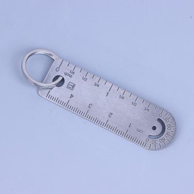 1 Peça Mini Régua Portátil de Liga de Titânio Pequena Régua de Titânio Pingente de Chaveiro Acessórios para Chaveiro Ferramenta para Exterior