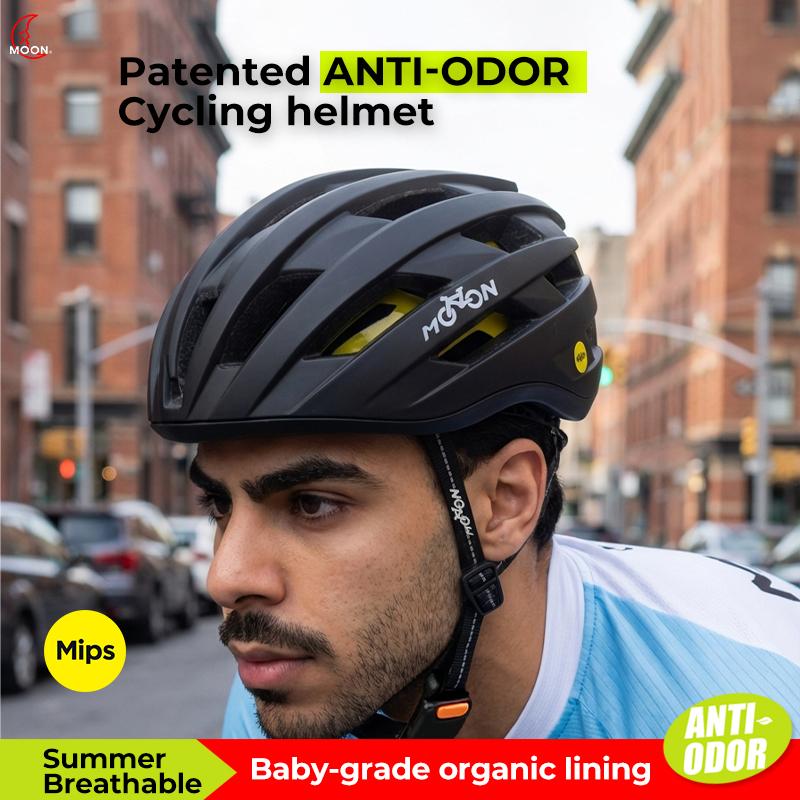 MOON HB90+ Road Cycling Helmet PC Material Breathable Anti-Odor Removable Inner Liner Lightweight Unisex Bike Safety Helmet M чёрный