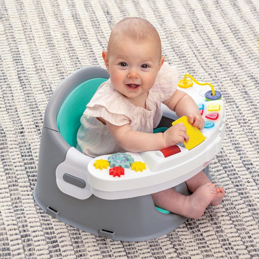 Infantino (Infantino) Assento e Assento Elevatório Discovery, Brinquedo Educativo com Brinquedos, Música e Luzes, para Idades de 6 Meses a 3 Anos, Modelo 303038