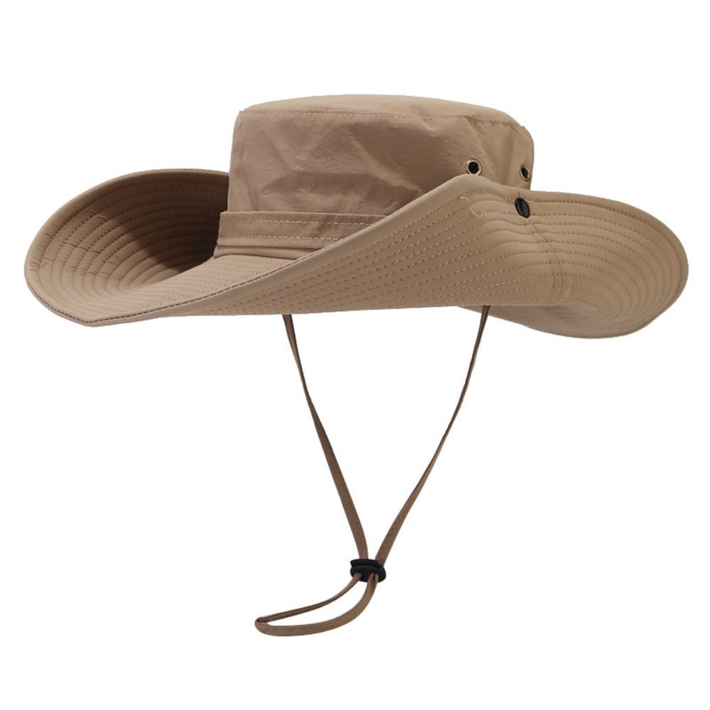 Quick-dry Drawstring Sun Hat UV Protection Men Bucket Cap Fashion Hiking Fisherman Hat  Fishing
