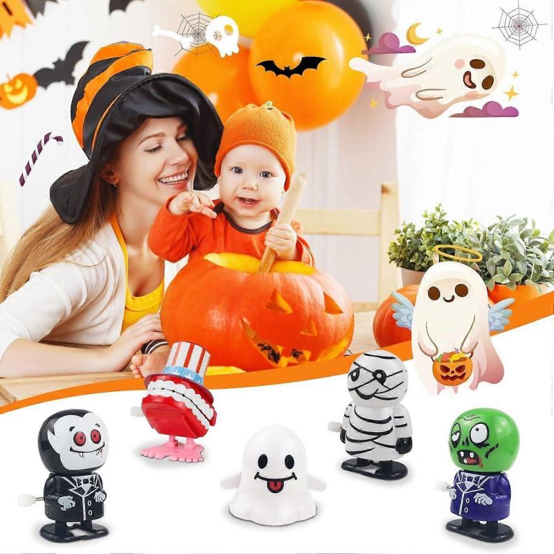 Halloween Windup Toys 18 Pack All Hallows' Day Goody Bag Filler for Kids All Saints' Day Assorted Cartoon Jumping and Walking