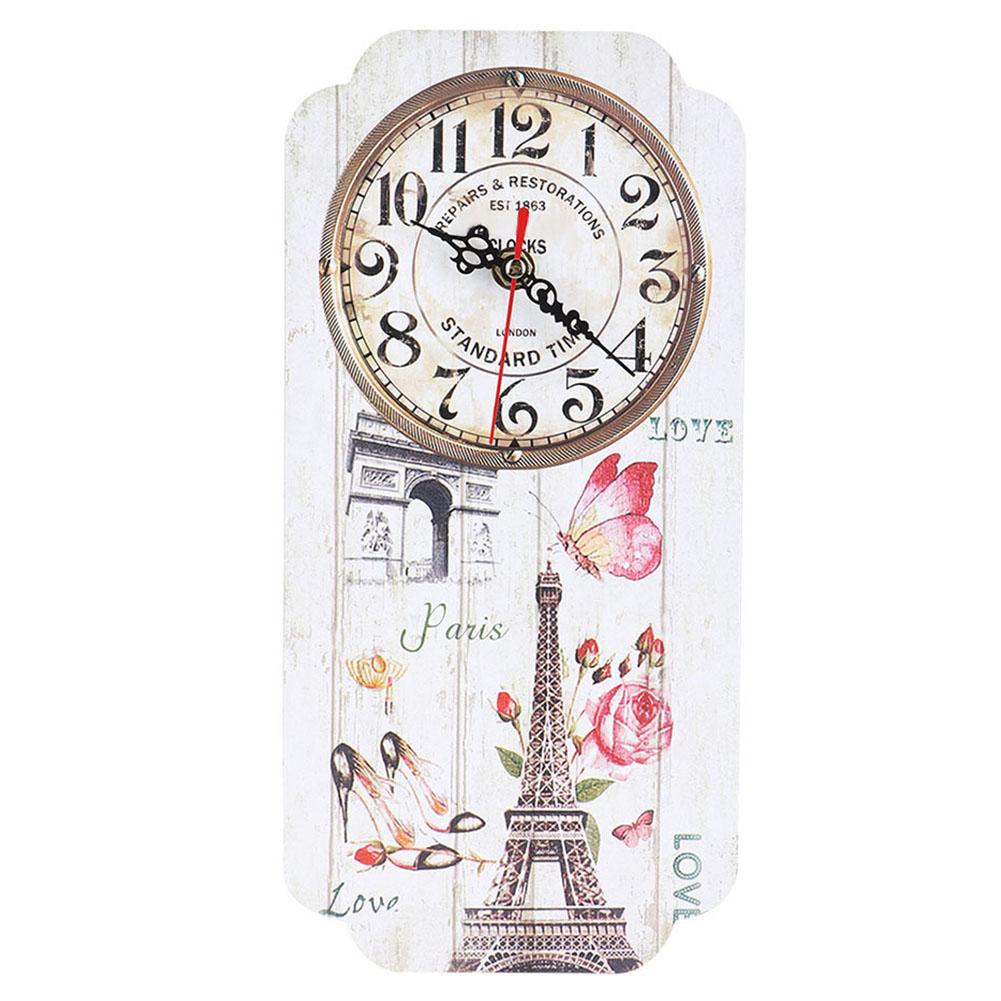 European Style Pattern Wall Hanging Clock Distinctive Home Living Bar Office Ornament
