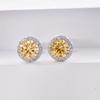 925 Silver 1 Carat Moissanite Round Earrings Engagement Wedding Daily Work Party Travel Luxurious Gift For Women