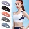 Men Women Running Headband Solid Color Elastic Fashion Workout Headband Moisture Wicking Breathable Gym Sweat Band Fitness Yoga