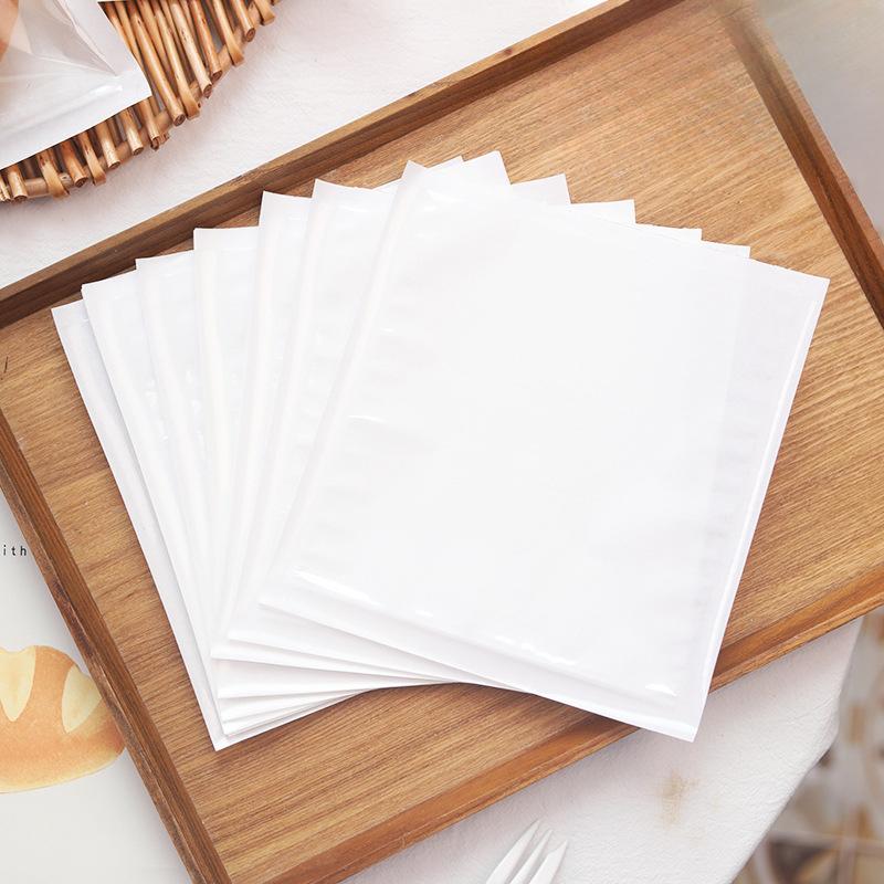100pcs Heat-Sealable Bakery Bags with Window Grease-proof To Go Flat Bottomed Kraft Paper Bags Donut Bags for Packaging Baked Goods Cookie Bread