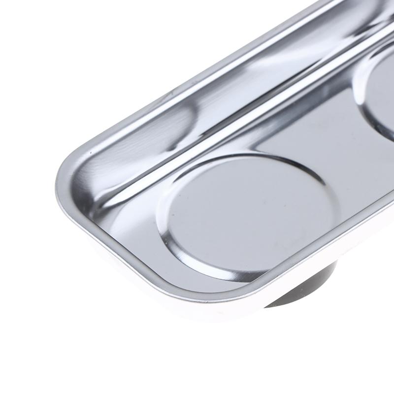 Stainless Steel Magnetic Trays Circular Rectangular Magnetic Parts Bowl Bolts Nuts Screw Storage Tray Metal Tool Holder Plate