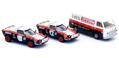 BREKINA Lancia Stratos HF 238 Van 1974 Pirelli Set of 3 Lancia Stratos Diecast HO Scale 1/87 Rally/Fiat Cars,