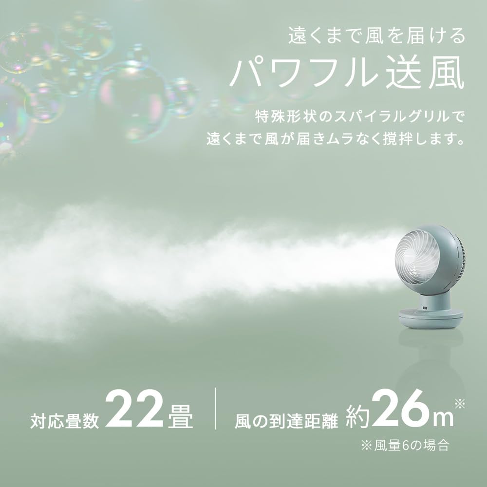 IRIS OHYAMA Circulator 22 Tatami Swings Up and Left and Easy To Remote Control Fan, Mats, Down, Right, Clean, Included, PCF-SDS15T-EC-G