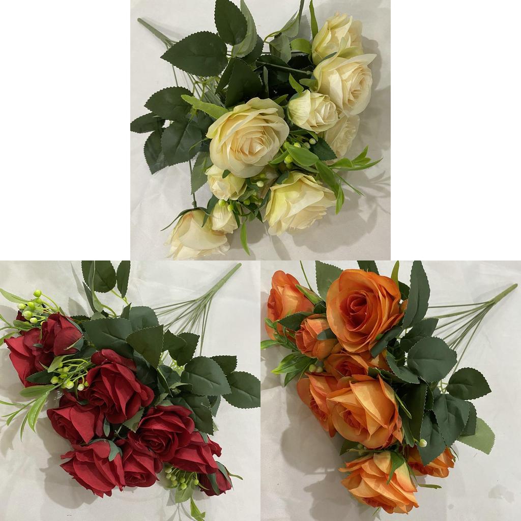 Romantic Rose Bouquet Fake Flowers For Wedding Decor With Real Touch Feelings