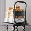 Folding Silent-Move Flatbed Cart: Portable, Four-Wheeled Hand Truck