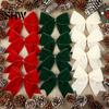 Retro Christmas Ornaments 2Pcs Tree Bow Decors, Velvet Fabric Holiday Wreath Hanging Ornament Decorations for Home, Festive Garland Wedding