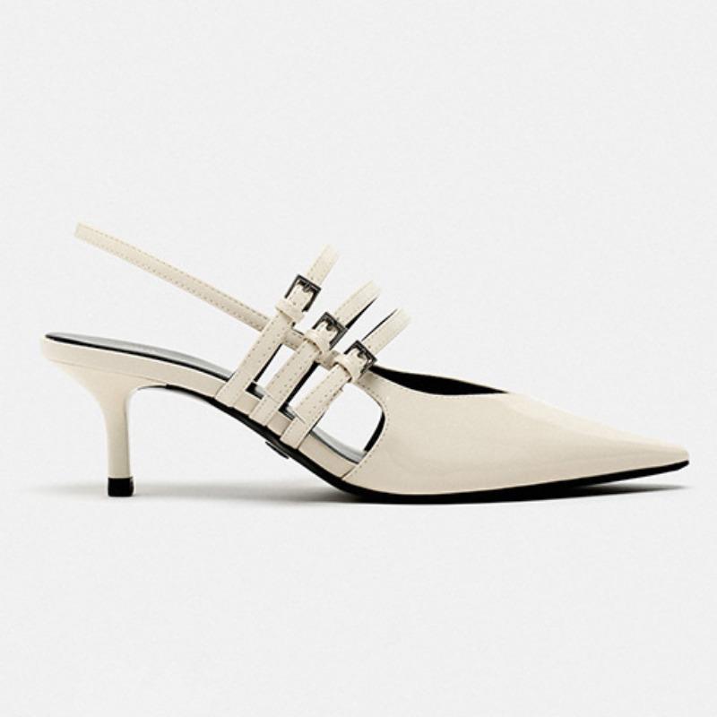 Fashion New Design Sexy Pointed Toe Sandals Women High Heels Party Dress Shoes for Female Summer  Elegant Buckle Decorated Stilettos